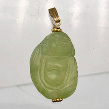 Load image into Gallery viewer, Hand Carved Green Jade Buddha 14K Gold Filled Pendant| 1 5/8" Long |