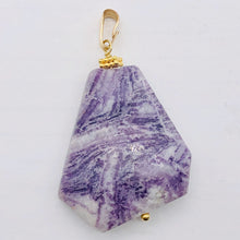 Load image into Gallery viewer, Purple Flower Sodalite 14K Gold Filled Pendant | Purple/White | 2" Long |