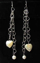 Load image into Gallery viewer, Valentine Heart Pearl and Solid Sterling Silver Hand Made Earrings 304811 - PremiumBead Primary Image 1