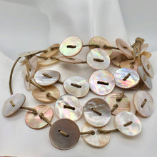 Load image into Gallery viewer, Warmth! Mother of Pearl Button Necklace 19" - PremiumBead Alternate Image 7