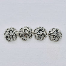 Load image into Gallery viewer, Intricate~ 2.3G Solid Sterling Silver Filigree 9x6mm Bead Caps 004037