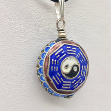 Load image into Gallery viewer, Beautiful Cloisonné Yin Yang and I Ching Sterling Silver Pendant 510865S - PremiumBead Alternate Image 4