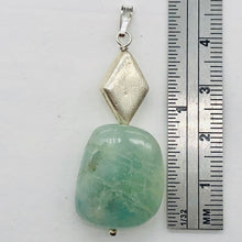 Load image into Gallery viewer, Aquamarine and Sterling Silver Drop Pendant | 1 3/4" Long | Aqua | 1 Pendant