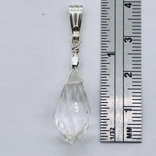 Load image into Gallery viewer, Quartz Sterling Silver Facetted Briolette | 1 1/2" Long | Clear | 1 Pendant |
