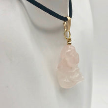 Load image into Gallery viewer, Rose Quartz Buddha Pendant Necklace|Semi Precious Stone Jewelry|14k Pendant