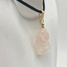 Load image into Gallery viewer, Namaste Hand Carved Rose Quartz Buddha and 14k Gold Filled Pendant, 1.5" Long - PremiumBead Alternate Image 4