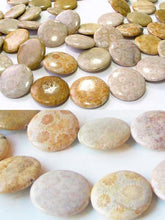 Load image into Gallery viewer, Fossilized Coral 35mm Coin Pendant Bead Strand 109156 - PremiumBead Alternate Image 3