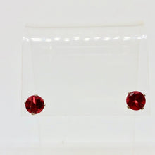 Load image into Gallery viewer, January! 7mm Lab Garnet & Sterling Silver Stud Earrings 9780A - PremiumBead Alternate Image 4