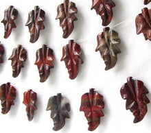 Load image into Gallery viewer, Hand Carved Brecciated Jasper 54x36x6mm to 55x39x8mm Leaf Bead Strand 109416 - PremiumBead Alternate Image 2