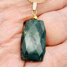 Load image into Gallery viewer, Bloodstone 14K Gold Filled Drop Pendant | 1 1/2" Long | Green/Gold | 1 Pendant |