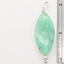 Load image into Gallery viewer, Glowing Green Marquis Chrysoprase Pearl Sterling Silver Pendant | 2 1/8" Long|