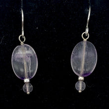 Load image into Gallery viewer, Enchanting Fluorite 15x10mm Bead Dangle Silver Earrings! | 1 3/8" Long |