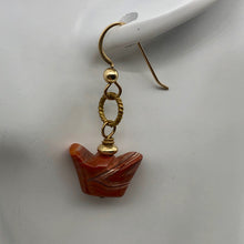 Load image into Gallery viewer, 14Kgf Chinese Money Symbol Red Sardonyx Earrings 503176 - PremiumBead Alternate Image 4