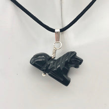Load image into Gallery viewer, Black Stallion Obsidian Horse Pony Pendant with Silver Findings | 1" Long - PremiumBead Alternate Image 4