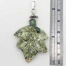 Load image into Gallery viewer, Ryolite RainForest Jasper Leaf 14K Gold Filled| 1.75 |Green/White/Gold|1 Pendant