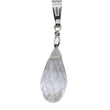 Load image into Gallery viewer, Quartz Sterling Silver Facetted Briolette | 1 1/2" Long | Clear | 1 Pendant |