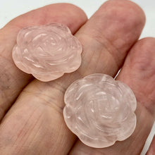 Load image into Gallery viewer, Rose Quartz Gemstone Carved Rose Flower Bead | 21x9mm | 1 Bead |