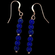 Load image into Gallery viewer, Natural AAA Lapis with 14K Rose Gold Filled Earrings | 1 3/4" Long | Blue |