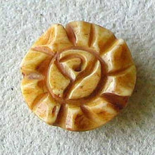 Load image into Gallery viewer, 2 Carved Butterfly/Rose Waterbuffalo Bone Beads 7553 - PremiumBead Alternate Image 2