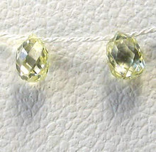 Load image into Gallery viewer, Natural .39cts Canary Diamond 3.5x2.75mm Briolette Beads Pair 6118 - PremiumBead Primary Image 1