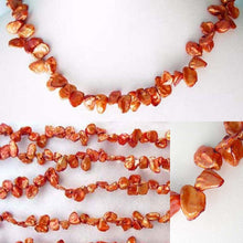 Load image into Gallery viewer, Burning Orange 'Corn Flake' Keishi Pearl Strand | 12x5mm to 16x7x4mm |