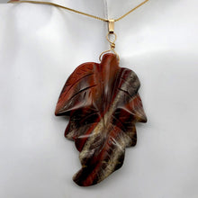 Load image into Gallery viewer, Natural crack - Half Price Carved Brecciated Jasper Leaf & 14Kgf Pendant 509416D - PremiumBead Alternate Image 4
