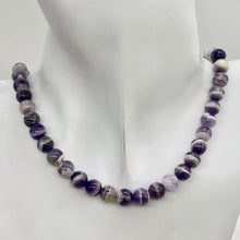 Load image into Gallery viewer, Amethyst Banded Round Bead Strand | 8mm | Purple/White | 52 Bead(s)