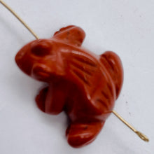 Load image into Gallery viewer, Stone Charming Carved Brecciated Jasper Frog Figurine | 22x12.5x9mm | Red