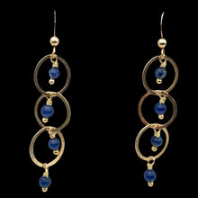 Load image into Gallery viewer, Sexy Natural Blue Sodalite and 14Kgf Earrings 308438D