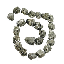 Load image into Gallery viewer, Pyrite Crystals Nugget Strand | 21x18x12 to 14x14x14mm | Silver Gold | 25 Beads|