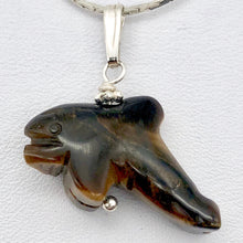 Load image into Gallery viewer, Tiger Eye Dolphin Pendant Necklace | Semi Precious Stone Jewelry | Silver | - PremiumBead Alternate Image 5