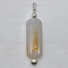 Load image into Gallery viewer, Orange White Sardonyx Pendant with Sterling Silver Accent Bead | 2 1/2" Long |