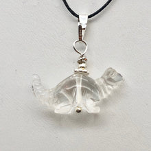 Load image into Gallery viewer, Diplodocus Dinosaur Quartz Sterling Silver Pendant 509259QZS | 25x11.5x7.5mm (Diplodocus), 5.5mm (Bail Opening), 7/8" (Long) | Clear - PremiumBead Alternate Image 2