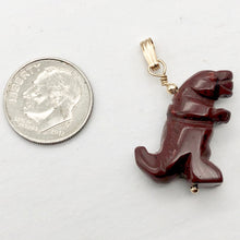 Load image into Gallery viewer, Red Jasper T- Rex Pendant Necklace|Semi Precious Stone Jewelry| 14k gf Pendant | - PremiumBead Alternate Image 8