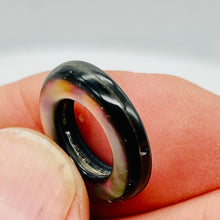 Load image into Gallery viewer, 2 Black Tahitian Mop Shell 18mm Pi Circle Beads 9847