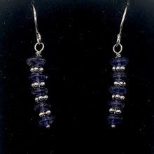 Load image into Gallery viewer, Iolite Faceted Rondelle Dangle Earrings | 1 1/4" Long | Purple | 1 Pair |