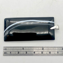 Load image into Gallery viewer, Sardonyx Agate & Sterling Silver Pendant | 65x30x5mm | Black | Rectangle | - PremiumBead Alternate Image 6