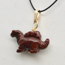 Load image into Gallery viewer, Red Dinosaur Pendant Bracciated Jasper Stegosaurus and 14Kgf Pendant 509258BJG - PremiumBead Alternate Image 2