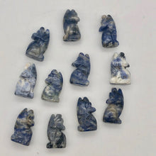 Load image into Gallery viewer, Howling New Moon 2 Carved Sodalite Wolf / Coyote Beads | 21x11x8mm | Blue white - PremiumBead Alternate Image 2