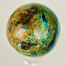 Load image into Gallery viewer, Azurite Malachite Chrysoprase Scry Round Sphere | 45mm | Green/Blue/Brown | 1 |