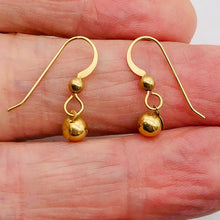 Load image into Gallery viewer, 14K Gold 5mm Ball Drop Earrings | 3/4" Long | Gold | 1 Pair Earrings |