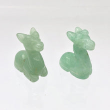 Load image into Gallery viewer, Graceful 2 Carved Aventurine Giraffe Beads | 20.5x16.5x9mm | Green - PremiumBead Alternate Image 5