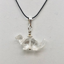 Load image into Gallery viewer, Diplodocus Dinosaur Quartz Sterling Silver Pendant 509259QZS | 25x11.5x7.5mm (Diplodocus), 5.5mm (Bail Opening), 7/8" (Long) | Clear - PremiumBead Alternate Image 6