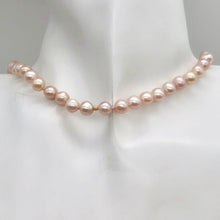Load image into Gallery viewer, Freshwater Round Pearl Knotted 14K Gold Filled Necklace | 19 Inch | Pink |