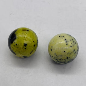 Yellow Chartreuse Turquoise Faustite Beads | 14mm | 2 Beads |