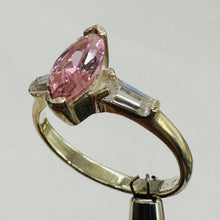 Load image into Gallery viewer, Pink Zirconia Promise Ring Sterling Silver White Side Stones Size 6
