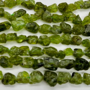 Garnet Nugget Strand | 16" Long | 12x10x8 to 10x8x6mm | Green | 33 Beads |