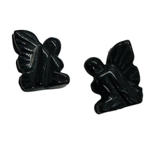 Load image into Gallery viewer, 2 Hematite Pixie Fairy Bead Figurine | 21x16x7mm | Charcoal Black
