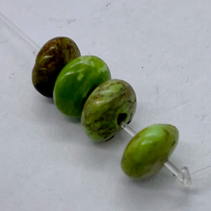 Gaspeite High Grade 5mm Rondelle Beads | 5mm | Green Brown | 4 Beads |