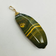 Load image into Gallery viewer, Ocean Jasper 14K Gold Filled Long Pendant | 2 1/2" Long| Green, Gold| 1 Pendant|

